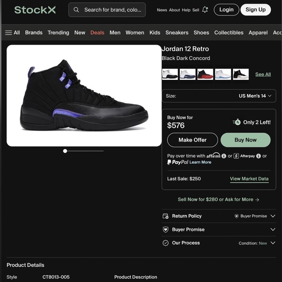 Jordan 12 Retro Black Dark Concord - Picture 9 of 9